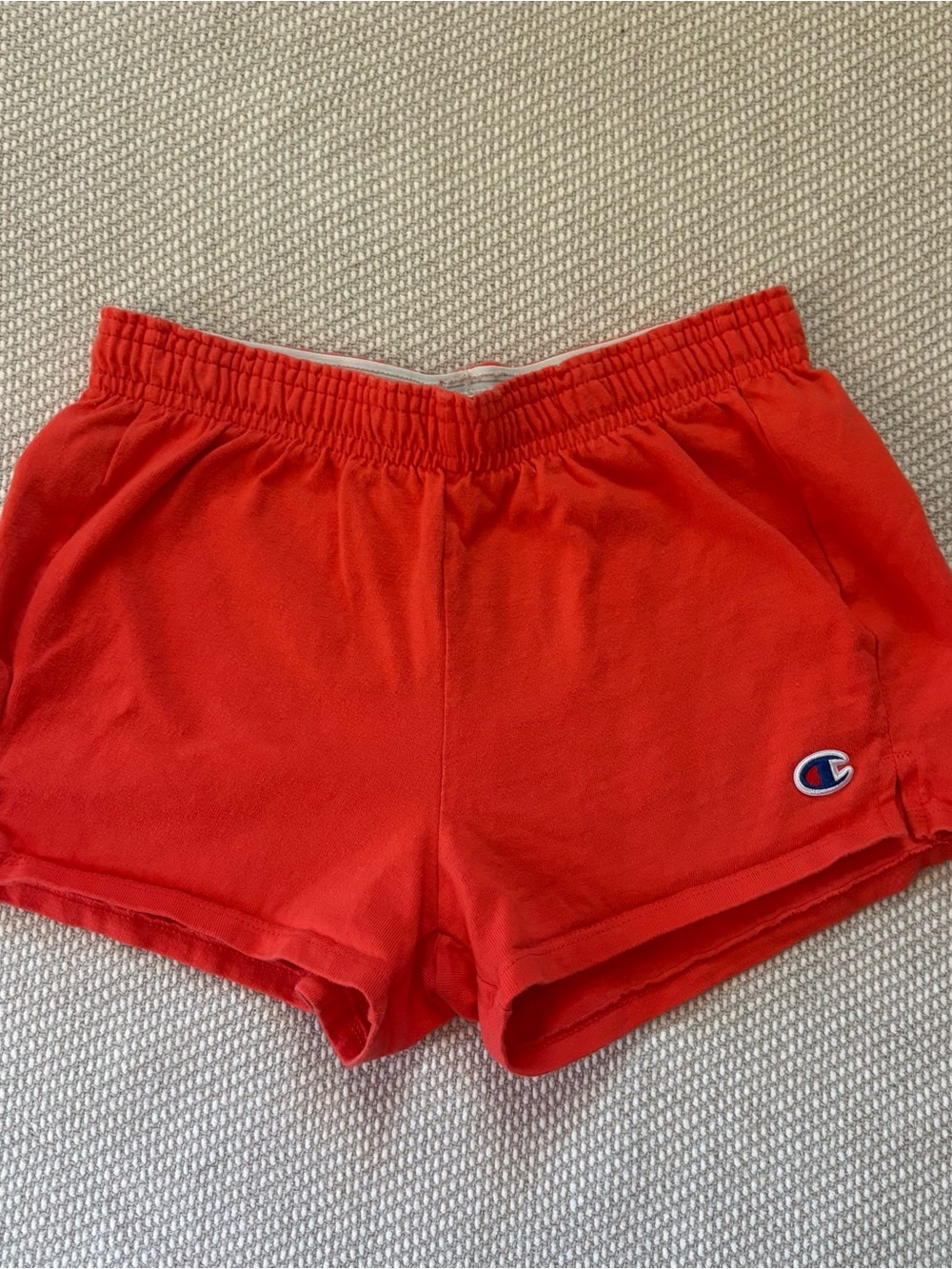 Champion Bright Orange Fleece Sweat Shorts Sz Xs Soffe Style